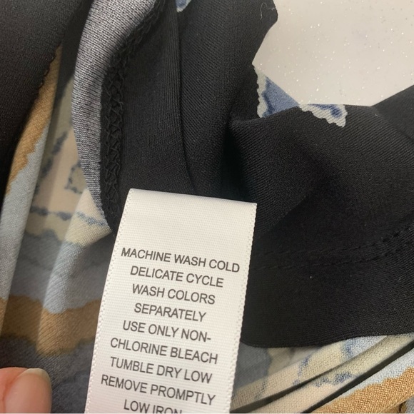 Roamans Midi Dress 20W Stretch Knit‎  Geometric Flare Sleeve Shift Office Casual - Picture 8 of 9